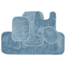 Garland Rug Finest Luxury Basin Blue 5-Piece Rug Set Ultra Plush Washable Bath