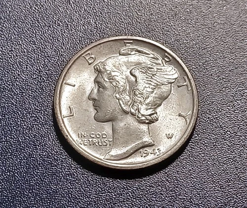 Gem BU FSB 1943-S Mercury Dime