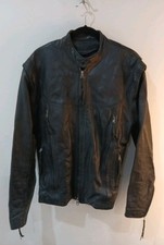 Harley Davidson Leather Riding Jacket Mens Large Linner And Zip Off Sleeves SZ L