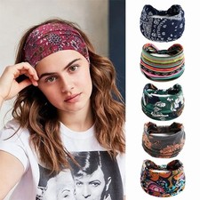 Bandanna Wide Sports Yoga Headband Stretch Hairband Elastic Hair Band Turban