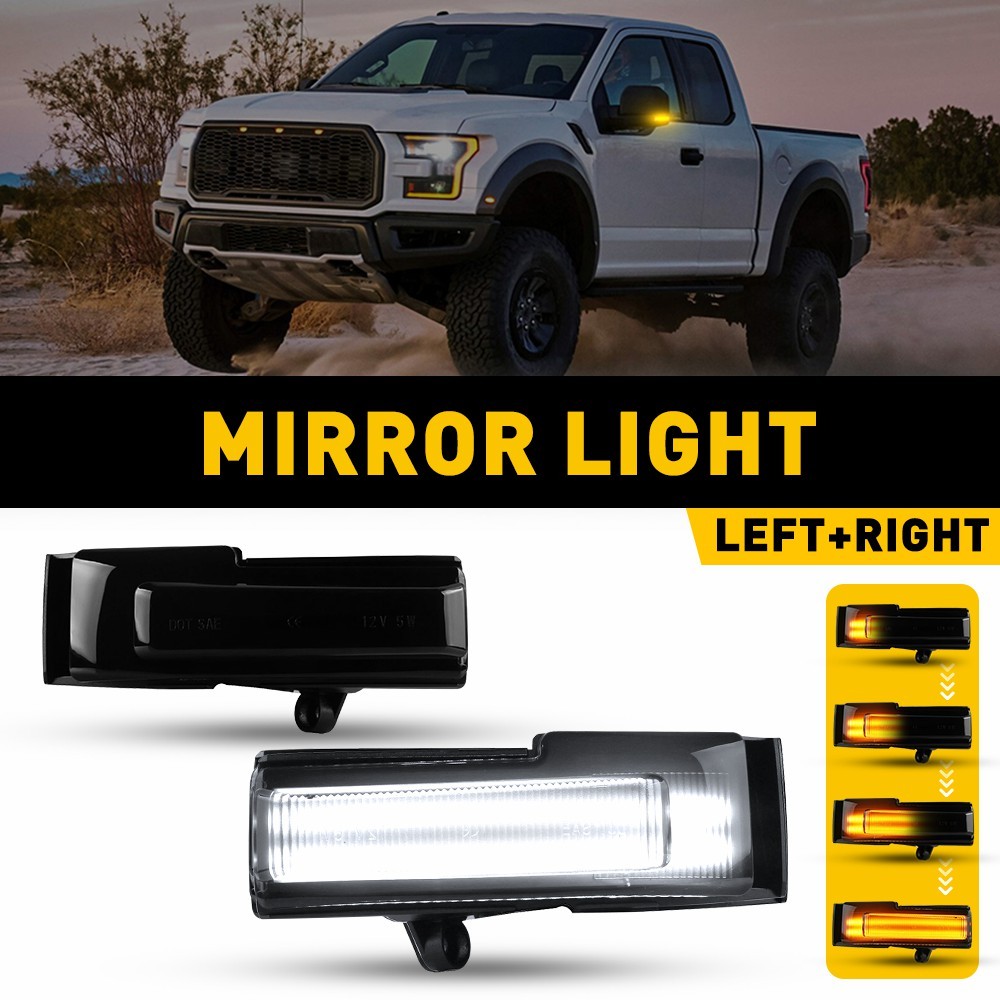 Switchback LED Side Mirror Light Dynamic Turn Signal Fit for 2015-2020 Ford F150