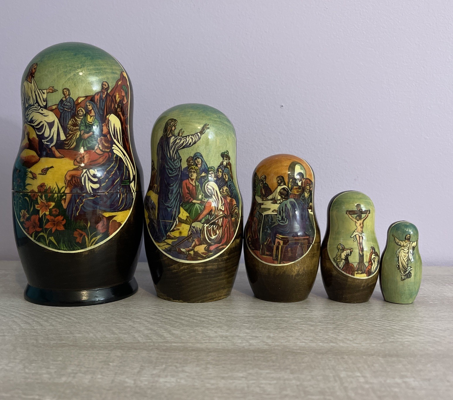 Russian Matryoshka Doufeu H5 Christian Hand-Painted Nesting Dolls MZZ8