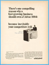 1964 Univac 1004 Computer System Ad Sperry Rand Original 1960s Magazine Photo Ad