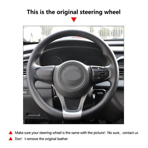 Hand Sewn Steering Wheel Leather Cover For Kia K5 Optima 2014 2015 Needle&Thread - Picture 2 of 18
