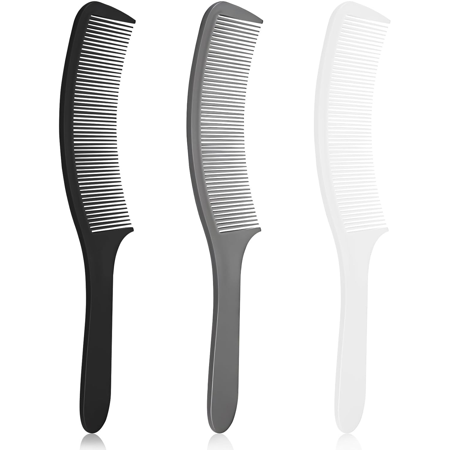 3-Piece Curved Barber Clipper Comb Set, Flat Top Design
