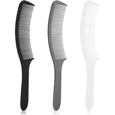 3-Piece Curved Barber Clipper Comb Set, Flat Top Design