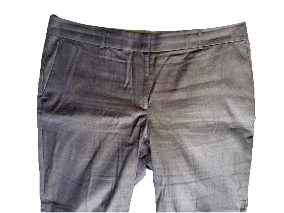 Ann Taylor хлопок платье брюки 16 синий Chambray широкие ноги - Изображение 2 из 4