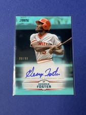 2025 Topps Stadium Club GEORGE FOSTER #99/99🔥 Turquoise AUTO Cincinnati Reds