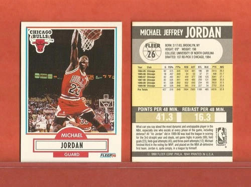 New ListingMichael Jordan Chicago Bulls 1990 Fleer #26 Basketball Card