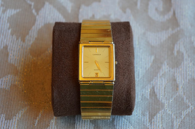 ノスタルジー33 Vintage Lassale by Seiko 7N33 Gold Tone Tank Rectangular Mens