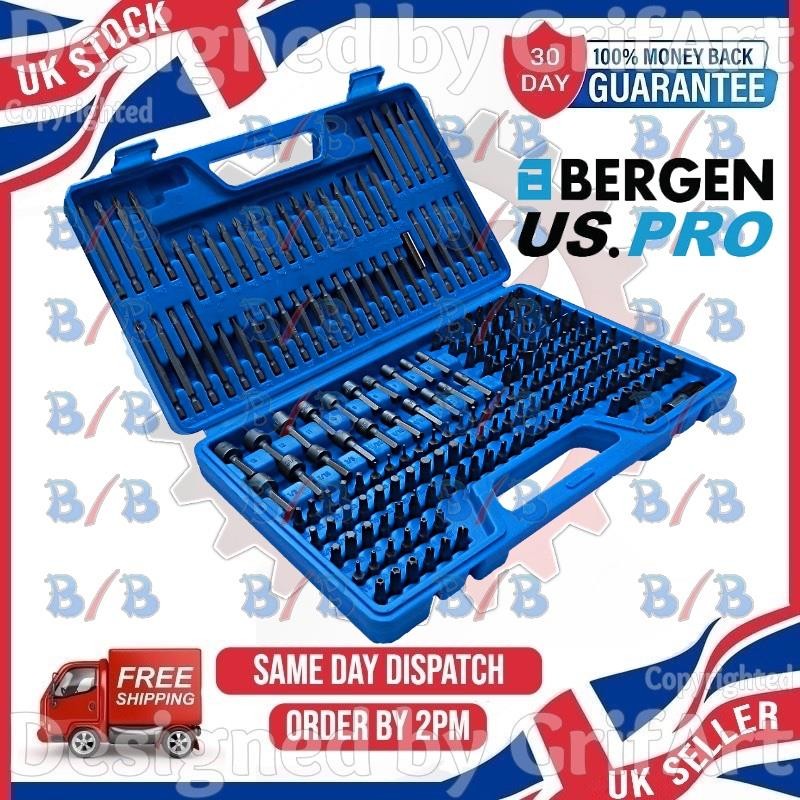 US PRO 208PC SCREWDRIVER BIT SET SLOTTED PHILIPS HEX TAMPER SECURITY NUT DRIVER