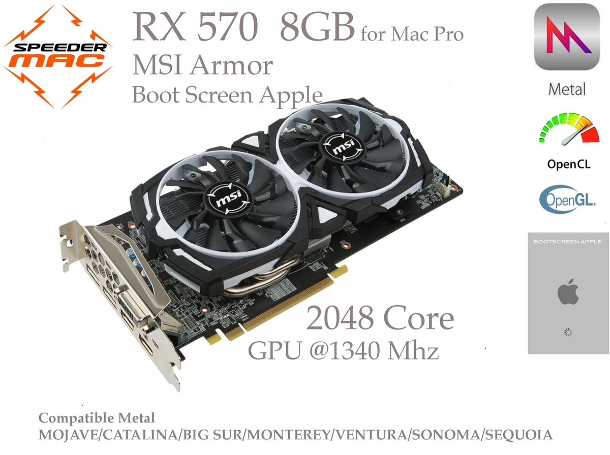 Carte Graphique MSI RX570 Armor 8G OC – 8 Go, Reconditionnée, Chipset AMD Radeon RX 570