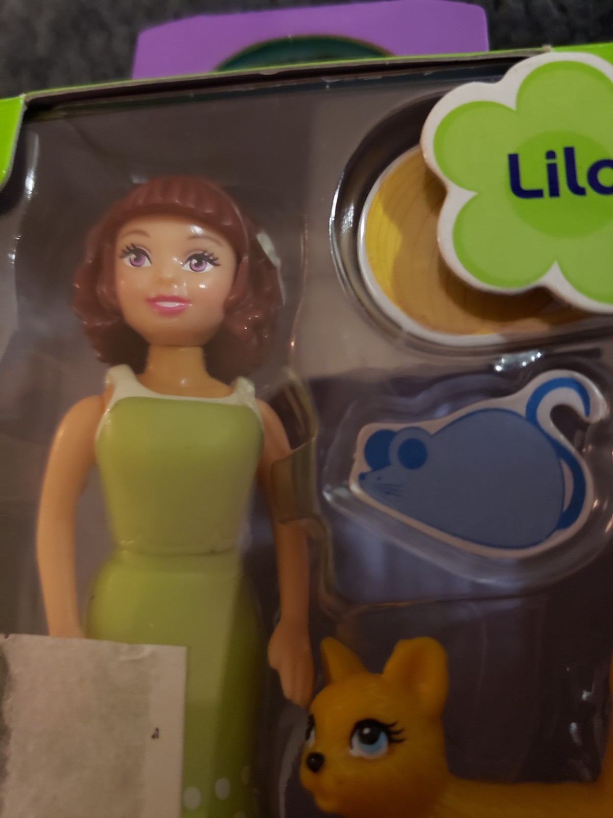 NIB Polly Pocket LILA with pet cat 2003 Mattel New nn Box