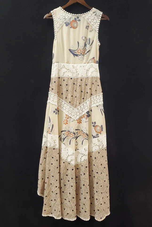 Vestido Hippie Vintage Leifnotes Anthropologie Mujer Y2K Alto Bajo Patchwork Talla 0 Foto 3 de 4