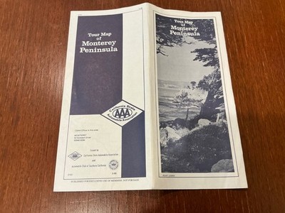 Tour Map of Monterey Peninsula  Vintage - AAA Map - 3/89