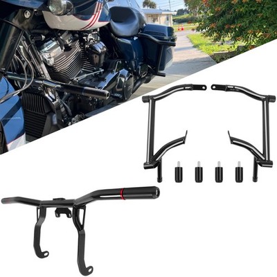 Saddle Bag Guards + Engine Guard Crash Bar For Harley Ultra Limited FLHTK 14-24