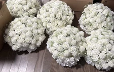 Wedding White flowers With gold stand