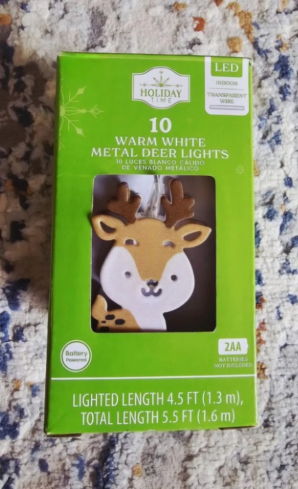 Luces de Papá Noel de metal blanco cálido de 10 unidades Holiday Time de 5,5 pies de longitud Foto 3 de 4