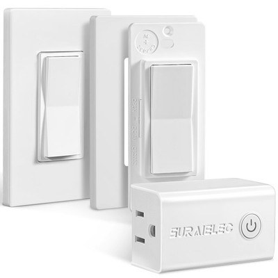 3 Way Wireless Light Switch, Remote Control Outlet, Decorator Rocker Wall Switch