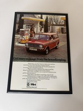 Framed Classic Mini Clubman Estate Advert Get More Mileage From The Housekeeping