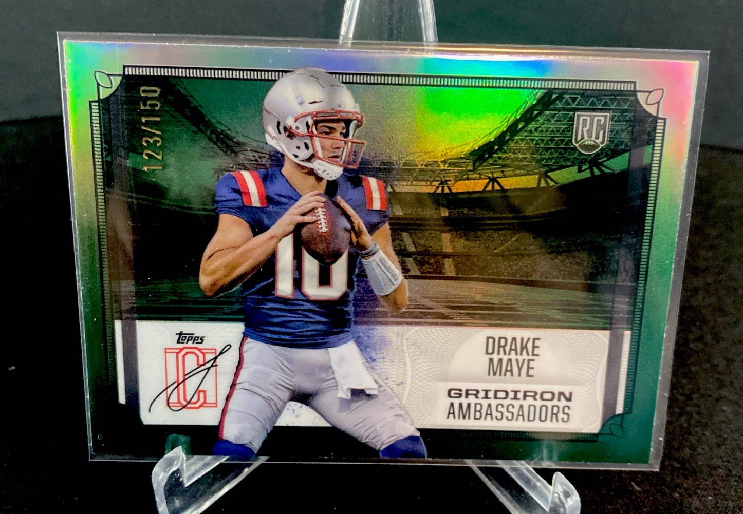 2024 Topps Signature Class Drake Maye Gridiron Ambassadors Green RC /150 Rookie