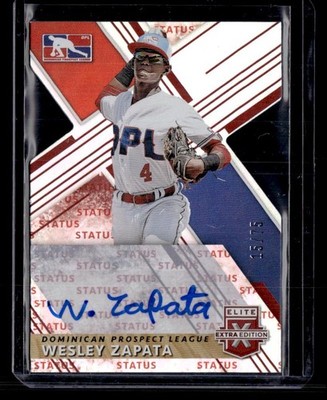 2019 Elite Extra Edition #196 Wesley Zapata Autographs Status Die Cut Red SN,AU