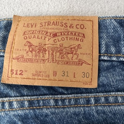 Vintage Levi's 512 Slim Taper Jeans Men's 31x30 Blue Denim Made In USA 1990s