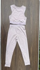 Zara Girls Sz 6-7 Years Pink Athletic Leggings Tank Top Set Cute EUC