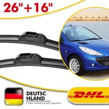 2x SCHEIBENWISCHER FÜR PEUGEOT 206 CC BJ 00-07 206 BJ 98-09 206+ BJ 09- DHL