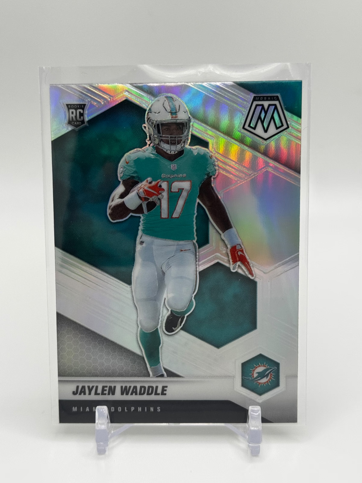 2021 Panini Mosaic - Rookies Silver Holo Prizm #308 Jaylen Waddle (RC)