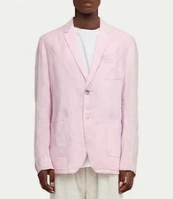Saks Fifth Avenue Men’s Linen Blend Blazer Pink Lightweight Size XXL NWT