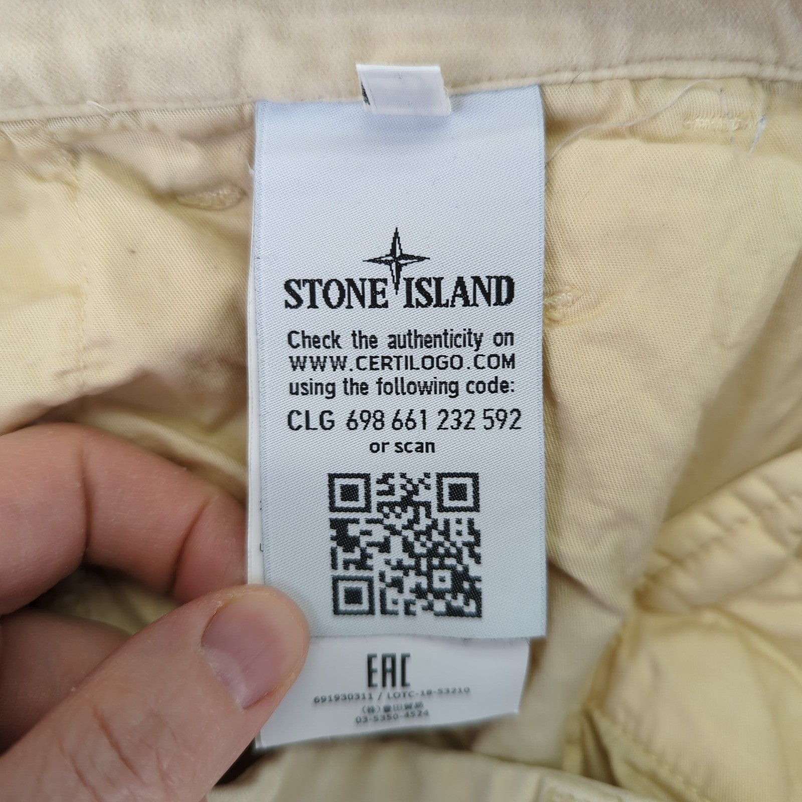 Stone Island Cargo Pants Beige Cotton Blend Men's 31 Made in Italy thumbnail 7