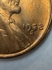 *** 1952-S BU LINCOLN CENT- DIE CHIP MINT ERROR IN '5''   PRICED TO SELL 🔥 ***