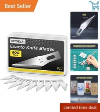 Craft Knife Blades Set 200 High Carbon Steel Refills for Hobby Scrapbooking