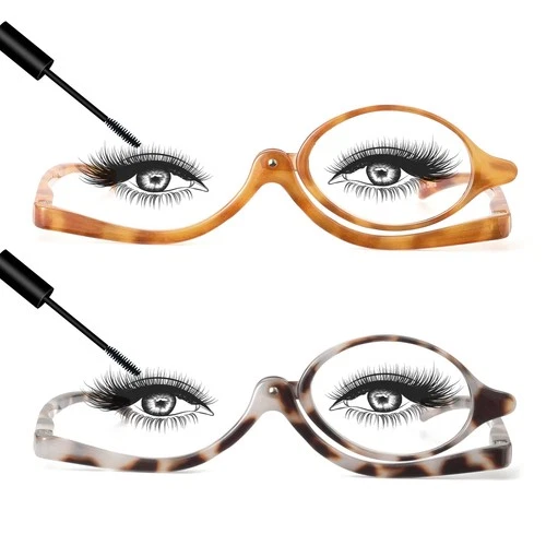 Makeup Reading Glasses 2 Pairs Flip Down Magnifying Cosmetic Readers – +2.25