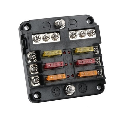 Zoyseay 6 Way Fuse Block,12V LED Indicator, Waterproof and Damp-Proof 6WAY 