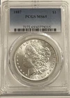 PCGS 1887 Morgan Dollar MS65 – Brilliant Uncirculated. Blast White