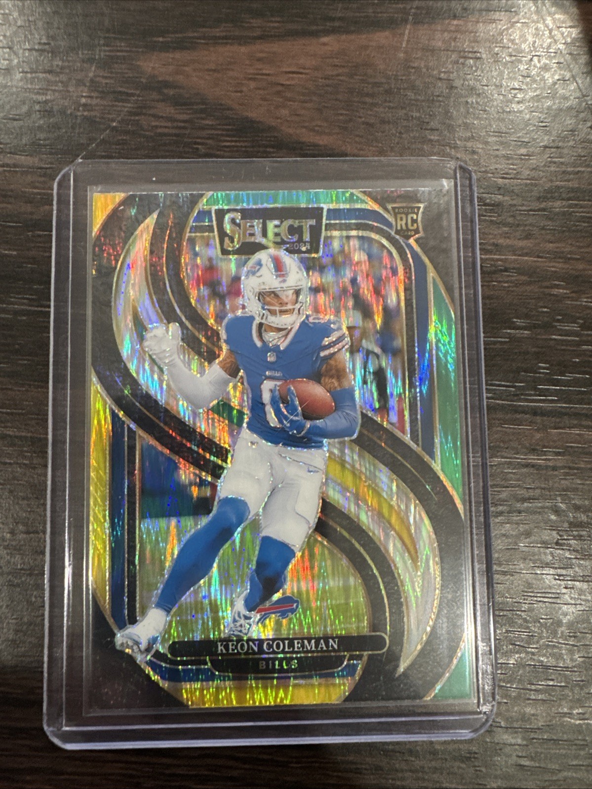 2024 Panini Select-Premier Level Keon Coleman#153 Green & Yellow Shock Prizm(RC)