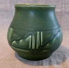 Rookwood 1904 Z-line Matte Green Arts & Crafts Incised Vase - mint