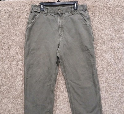 Vintage Carhartt Carpenter Work Pants Mens 36x34 7 Pocket Gray 