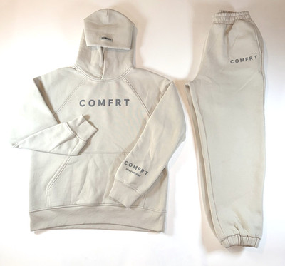Comfrt Set Hoodie & Sweatpants Beige Size Medium Excellent Condition