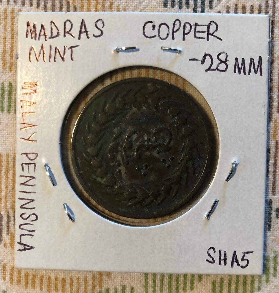 1828 Malay Peninsula- Penang East India Cent(Pice)Copper Coin-RARE KEYDATE-KM#15 - Image 4 of 4