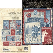 Graphic 45 - Let's Get Cozy - 4x6, 3x4 Journaling Cards 32/pk Winter Mixed Media