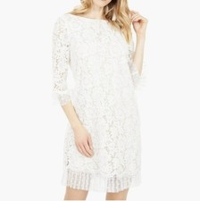 NWT Vince Camuto Lace& Flock Dot Mesh 3/4 Sleeve Shift dress sz 8 