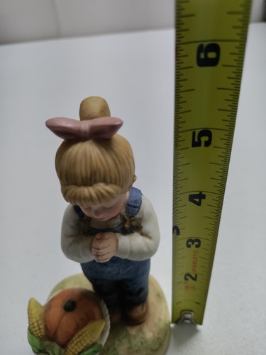 Denim Days #1506 "Giving Thanks" Debbie Girl & Pumpkin von Homco Thanksgiving Vintage! - Bild 2 von 4