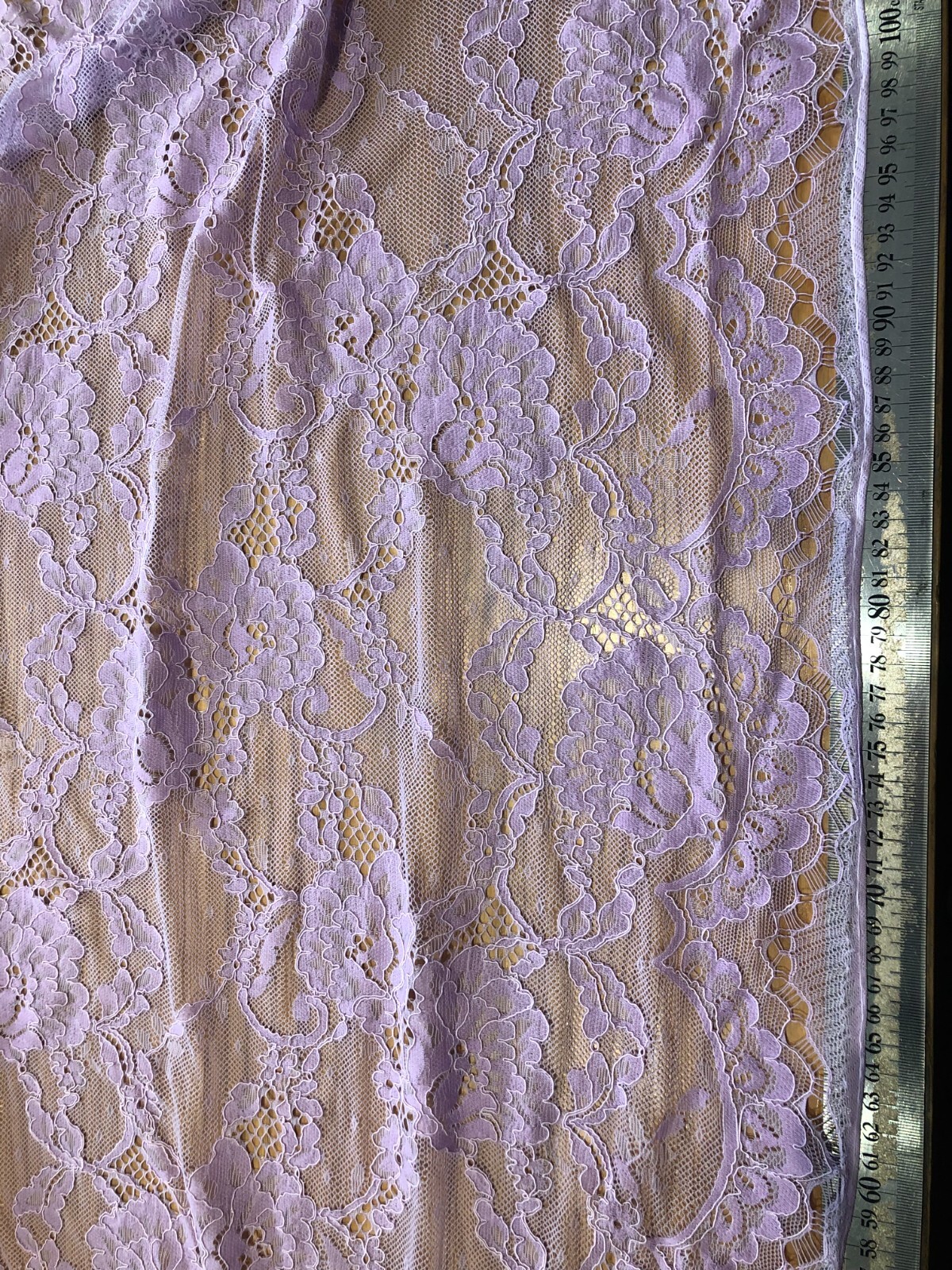 Embroidery lace, COR9471, lilac, 140 cm width, sold by the metre