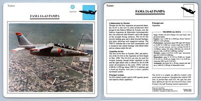 Fama IA-63 Pampa - Trainer - Warplanes Collectors Club Card