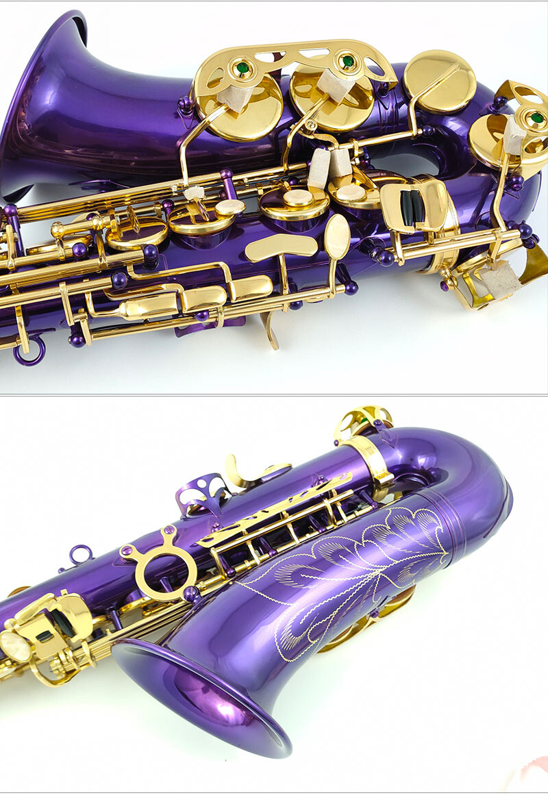 Alto Saxophone Purple E-Flat Eb Gold Keys With Case Music