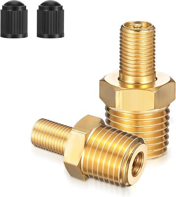 2x 1/4'' NPT Messing Reifen Luftventil Autoventil Reifenventil für Auto PKW LKW