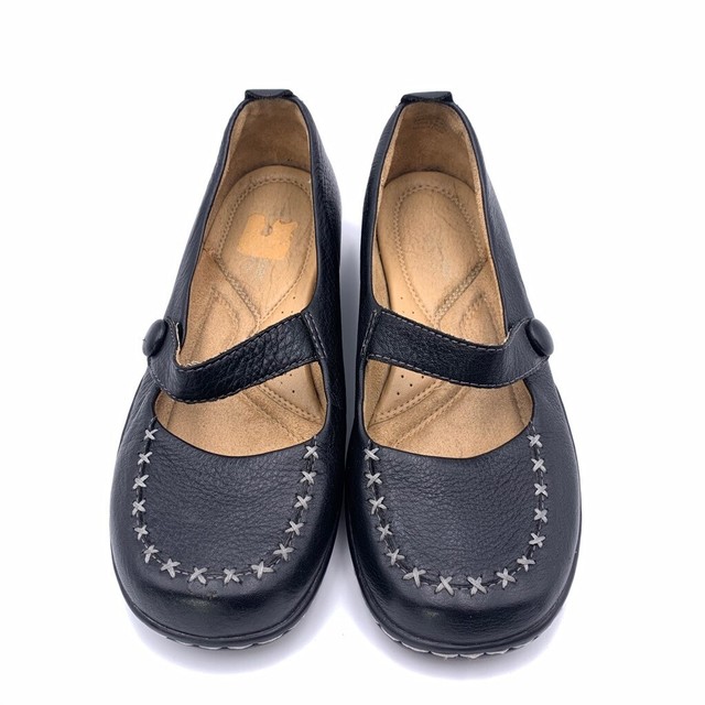 Naturalizer Womens Mary Jane Shoes Black Flats Stitched Snap Slip On 9.5 | eBay